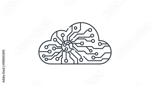 Conceptual illustration of a human head with integrated circuits representing artificial intelligence and technology
