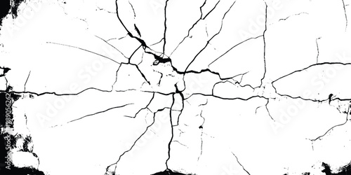 Rough stucco wall with aging cracks illustration.. 