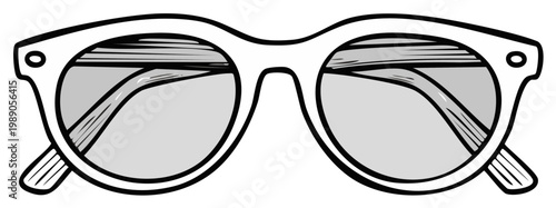 Retro style sunglasses with thick white frames and tinted lenses shown from the front