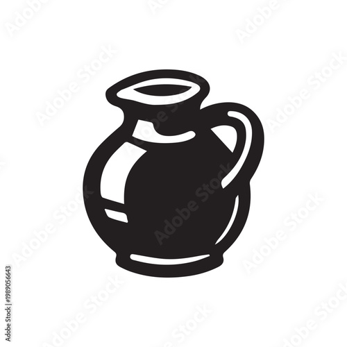 Classic Black Silhouette Jug Icon Design Element for Culinary and Beverage Themes