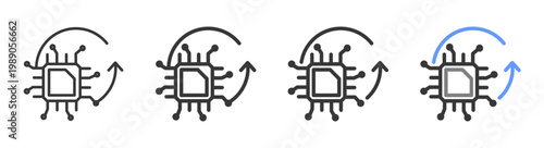 The Ultimate recovery Styles with Variations Line of icon set vector illustration