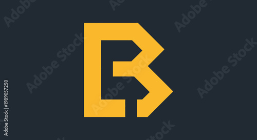 Abstract geometric logo design in yellow and dark gray color scheme