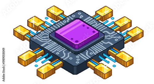 Advanced Microprocessor with Multiple Connections and Circuits.