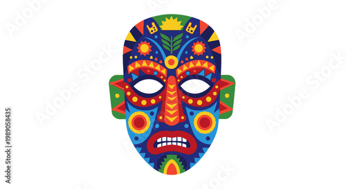 Vibrant colorful mask with patterns 1.