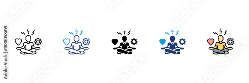 Stress Reduction Icon Set Mul...