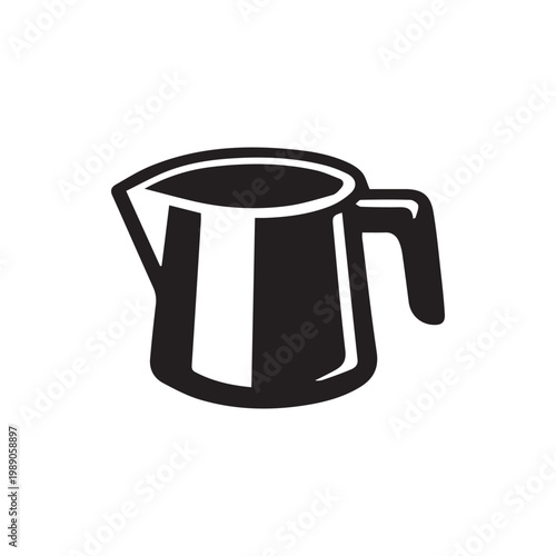 Sleek Minimalist Black Milk Jug Icon for Coffee and Beverage Concepts Essential