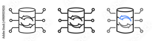 The Ultimate restoring data Styles with Variations Line of icon set vector illustration