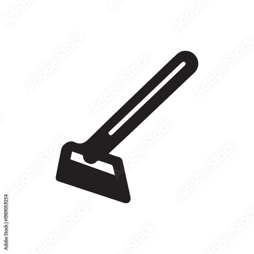 Sleek black silhouette of a classic shaving razor for smooth grooming