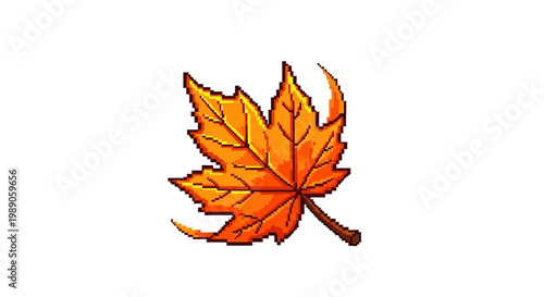 Autumn Maple Leaf Illustration with Vibrant Orange Hues.