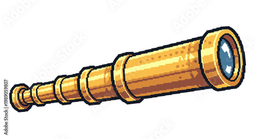 Antique Brass Telescope for Maritime Exploration and Observation.