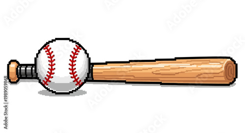 Baseball Bat and Ball Illustration.