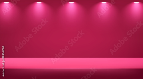 Empty pink studio background space for selling products, backdrop, wallpaper, background, text. Vector illustration.