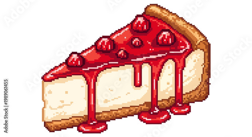 Delicious Slice of Cherry Topped Cheesecake.