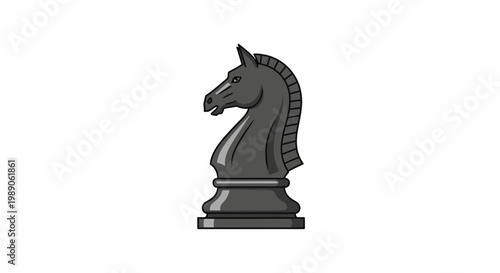 Black Chess Knight Piece Closeup.