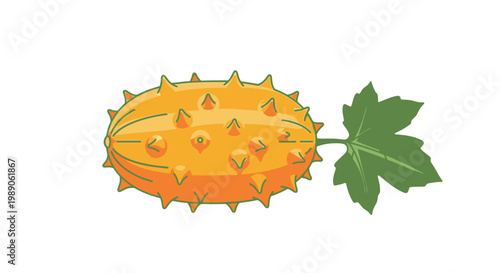 Bitter gourd with green leaf.