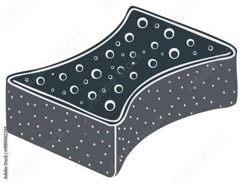 Abstract dark grey sponge vector illustration with dotted and circular patterns