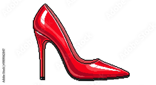 Elegant Red High Heel Shoe.