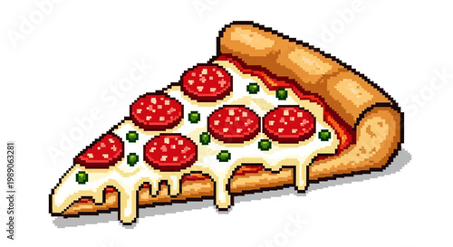 Delicious Pepperoni Pizza Slice with Melted Cheese.