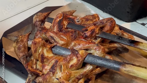 Tengkleng cooking, Sate Buntel Close-up of cooking process using traditional stove. Spicy Tengkleng or Tongseng - Indonesian food, Sate Buntel Solo
