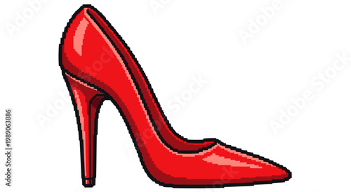 Elegant Red High Heel Shoe.