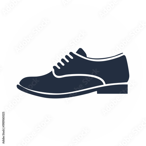 Dark Blue Oxford Shoe Silhouette with White Laces