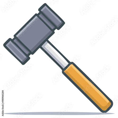 Wooden Gavel Illustration for Legal Auction Court Room Procedures and Symbolism
