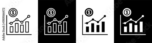 profit white icon set design