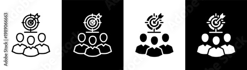 audience target white icon set design
