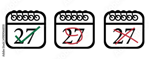 Koleksi ikon kalender dengan desain penandaan yang digambarkan tangan. Ikon kalender bervektorisasi datar dengan hari tertentu yang ditandai, hari ke 31.