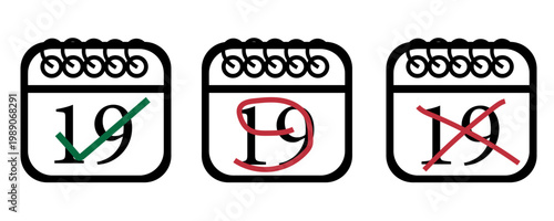 Koleksi ikon kalender dengan desain penandaan yang digambarkan tangan. Ikon kalender bervektorisasi datar dengan hari tertentu yang ditandai, hari ke 31.
