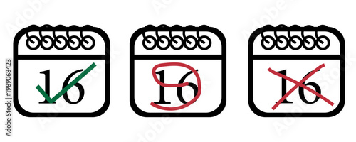 Koleksi ikon kalender dengan desain penandaan yang digambarkan tangan. Ikon kalender bervektorisasi datar dengan hari tertentu yang ditandai, hari ke 31.