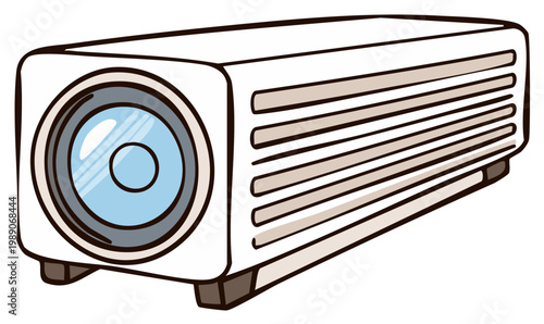 White projector for presentation and entertainment, cartoon style