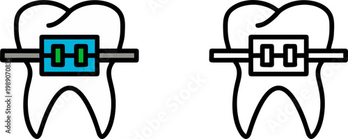 Orthodontic Braces On Tooth Dental Illustration