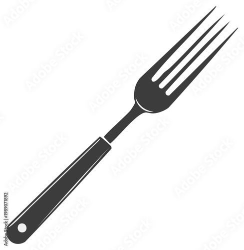 Sharp Metal Dinner Fork Isolated on White Background for Culinary Use