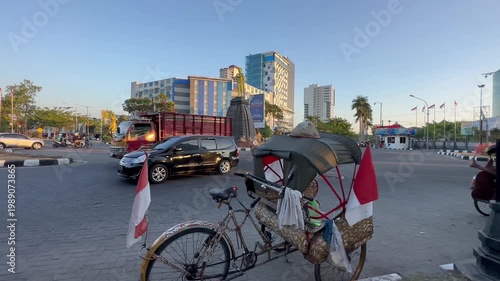 Landmark Solo Baru, urban city of Surakarta in the morning
