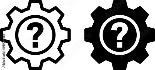 Mysterious gears with question marks symbolizing unknown mechanisms or concepts