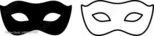 Two contrasting masquerade masks with different eye designs