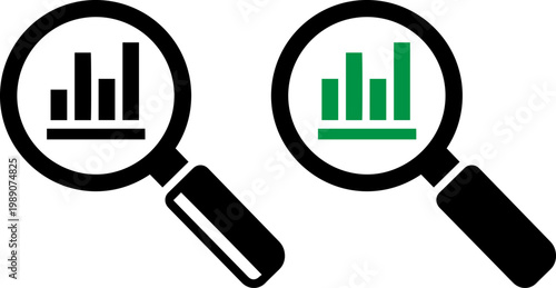 Comparative analysis of bar charts through magnifying lenses
