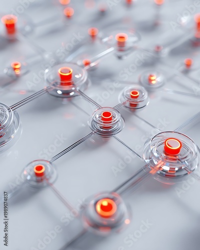 real-time fraud detection flow, dynamic transaction lines with glowing nodes and highlighted suspicious red signals