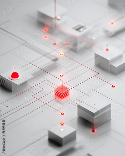 real-time fraud detection flow, dynamic transaction lines with glowing nodes and highlighted suspicious red signals