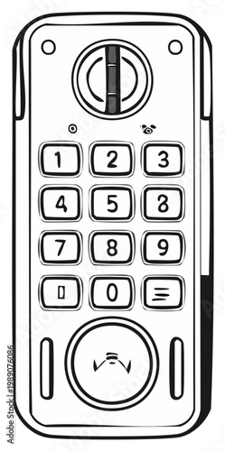 Digital Doorbell Intercom Device Illustration Security Technology