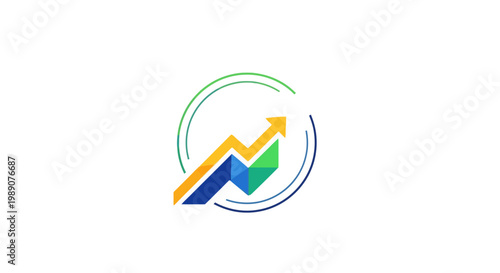 Dynamic abstract business logo symbolizing upward financial growth, market progress, and success, perfect for modern corporate branding and strategic development