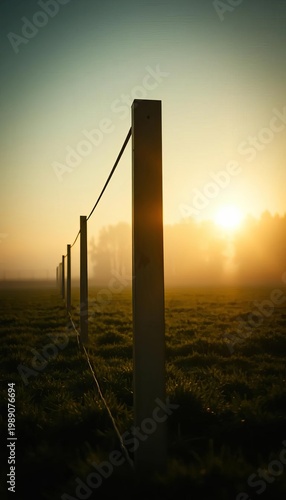 Sun-kissed rugby posts, sepia dreams on a green expanse, misted trees blur ,  film grain,  rugby