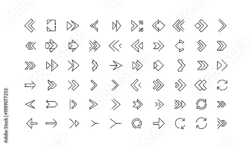 Minimal arrow icons set swipe motion directional symbols vector eps10