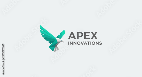 Modern geometric eagle symbol in flight, a dynamic representation for forward-thinking business ventures and innovative consulting services