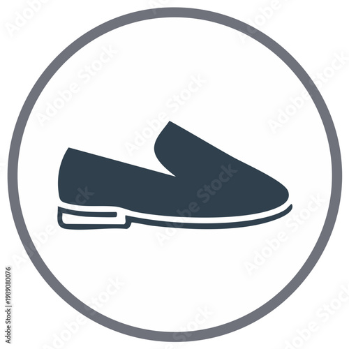 Men's Loafer Shoe Flat Vector Icon