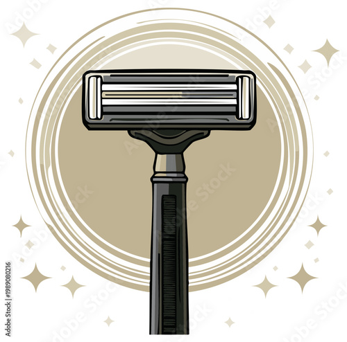 Sharp modern shaving razor vector illustration for clean fresh grooming hygiene