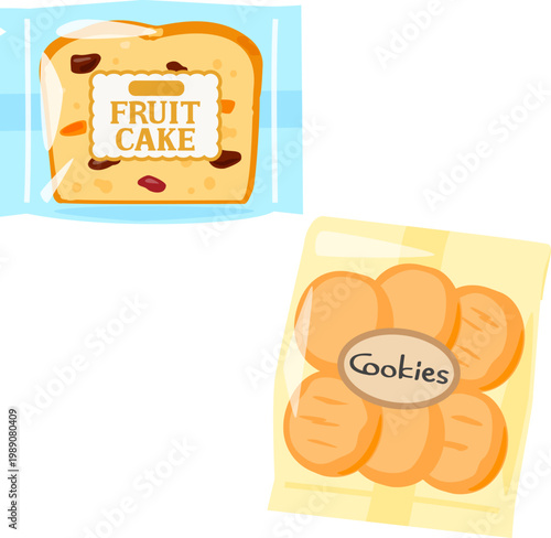個包装のパウンドケーキとクッキー