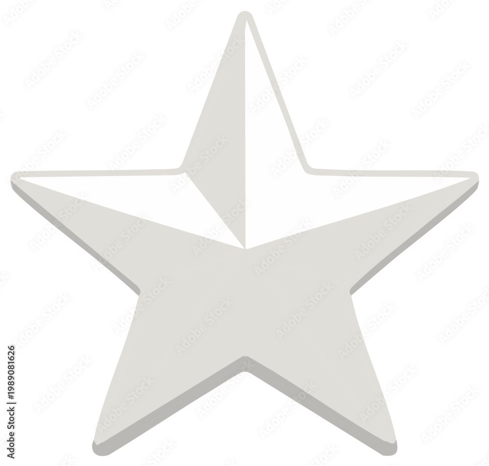 Obraz premium Elegant light gray five pointed star with subtle 3D effect isolated