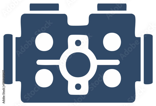 Stylized Engine Block Icon Representing Automotive Mechanical Power and Engineering Design